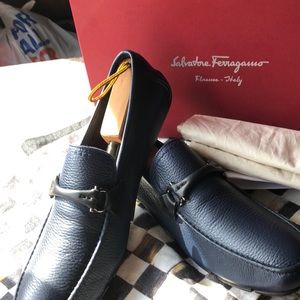 Salvatore Ferragamo Men’s Blue Marin Calf
